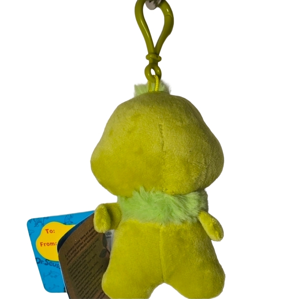 Dr. Seuss Grinch Plush Bag Clip Keychain Purse Charm New - Picture 2 of 2